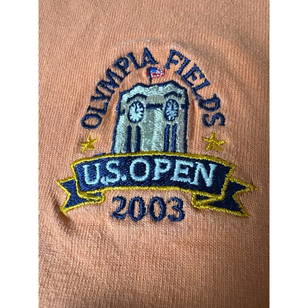 2003 US Open Olympia Fields Golf T-Shirt Mens XXL Peach Made in USA